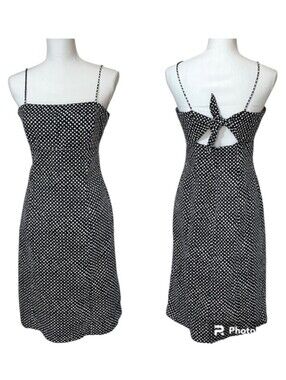 Evan Picone Diamond Polka Dot Tie Back Dress